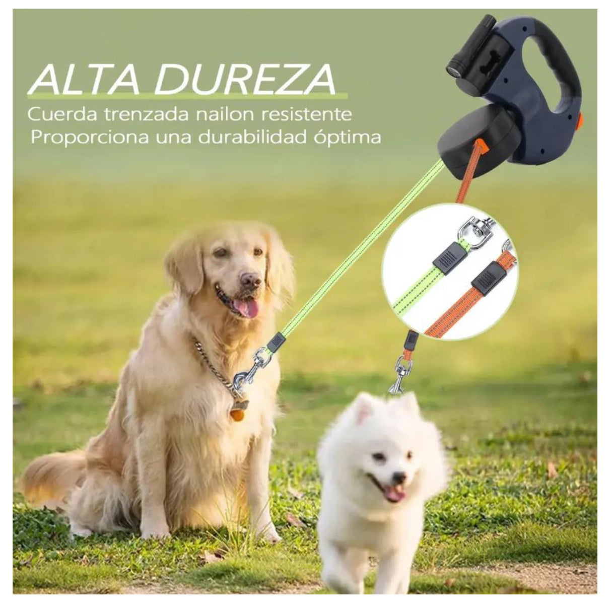 Correa retráctil doble para mascota 3 metros - TiendaDeRegalos10