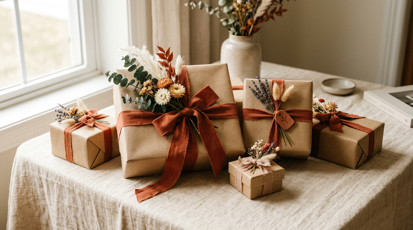Cajas de regalo envueltas con cintas